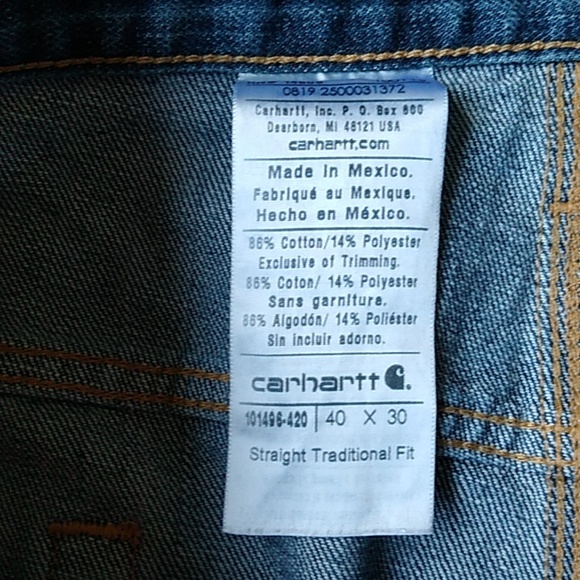 CARHARTT STRAIGHT TRADITIONAL FIT JEANS 40X30 - Picture 7 of 12
